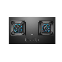 老板(ROBAM)燃气灶5.2kW定时灶燃气灶煤气灶天然气灶具煤气灶双眼灶嵌入式钢化玻璃炉具57B8A可调孔位换新易装