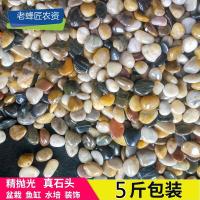 古达鹅卵石雨花石天然小石子鱼缸花盆多肉装饰盆栽园艺彩石头 5斤装 黑色4~6cm鸡蛋大小[5斤包装]