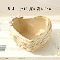 古达美式流釉老桩手工捏花多肉花盆陶瓷高肉肉个性创意多肉植物花盆 21 中等 玫红色