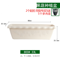 长方形花盆种菜箱花箱特大号种菜种花蔬菜绿植批发 FLOWL800米色 大
