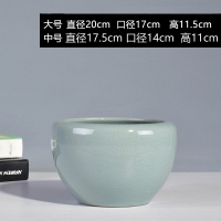 大号碗莲专用陶瓷花盆古达水养植物一叶莲睡莲盆缸铜钱荷花水培器皿 WS-028哥窑开片粉蓝花缸 中等