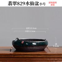 陶瓷碗莲铜钱花盆个性创意睡莲无孔古达大号水养植物水培水仙花盆 (单盆)翡翠829水仙盆 大