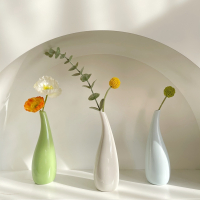 ins北欧陶瓷花瓶古达干花插花花瓶客厅餐桌家居装饰品摆件拍照道具 花盆花器