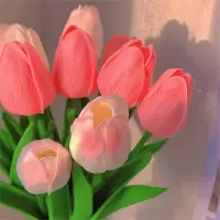 郁金香假花古达仿真花摆设房间卧室春节客厅装饰花艺餐桌摆件干花花束
