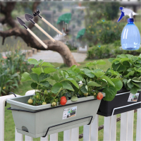 花盆塑料阳台种菜盆箱种菜古达长方形挂式长条花盆槽家用北欧大号