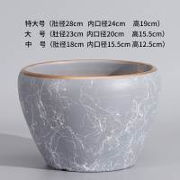 陶瓷花盆古达北欧风格特大号大口径室内外发财树绿萝盆栽创意 中号[送塑拖+网垫]