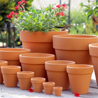 红陶盆古达复古装饰阳台盆栽透气育苗盆多肉绿植大号创意陶土室外花盆