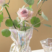 网红花瓶古达摆件客厅ins风玻璃插花水养水培鲜花高档高级感轻奢小众花盆