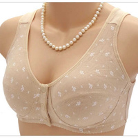 众铭莱[两件]中老年人文胸棉无钢圈前开扣妈妈背心内衣女大码胸罩