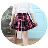 迪鲁奥(DILUAO)女童短裙黑色半身裙中小学生校服儿童百褶裙女孩夏白衬衣演出套装
