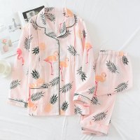 迪鲁奥(DILUAO)月子服 夏季薄款纱布纯棉春夏季产后喂奶衣大码孕妇哺乳睡衣家居