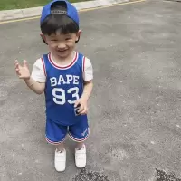 迪鲁奥(DILUAO)男女儿童全棉新款运动网眼透气套装吸汗背心 篮球服[夏]