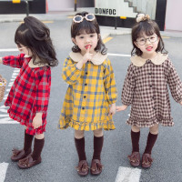 迪鲁奥(DILUAO)儿童裙子女童连衣裙长袖三岁女童公主裙秋装童装女裙子2岁女宝宝格子裙19年婴童裙装