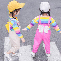 迪鲁奥(DILUAO)童装女 儿童套装女童背带裤秋装套装女童裤子春秋长袖T恤两件套儿童衣服3岁女宝宝衣服