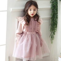 迪鲁奥(DILUAO)授权店铺 儿童洛丽塔女童连衣裙洋气2021春秋宫廷公主蕾丝纱背心裙儿童Lolita洋装jsk抖