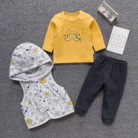 迪鲁奥(DILUAO)秋季三件套马甲上衣裤子婴儿开衫套装男女童宝宝长袖0-1岁