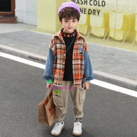 迪鲁奥(DILUAO)官方同3-14岁小孩子穿的童装男童春秋装格子衬衣2021新款儿童洋气春秋款帅宝宝长袖衬衫潮