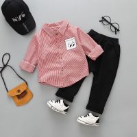 迪鲁奥(DILUAO)男童装秋装衬衫长袖两件套装2021新款宝宝春秋季1248岁中小童儿童