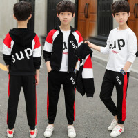迪鲁奥(DILUAO)三件套童装男童儿童套装春秋装2021新款中大童运动套装外套裤子长袖T恤秋天小男孩衣服潮3-12