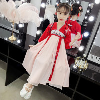 迪鲁奥(DILUAO)儿童装2021秋装女童连衣裙秋装长袖女宝宝3三四五5六6七八8九9十岁小学生女孩子复古汉服裙子