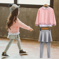 迪鲁奥(DILUAO)2021新款女童秋装套装小女孩童装休闲长袖棉卫衣裙裤两件套