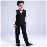 迪鲁奥(DILUAO)儿童礼服套装花童小主持人钢琴演出服男童走秀表演小男孩马甲夏季