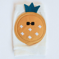 迪鲁奥(DILUAO)春夏小孩 棉宝宝爬行护膝婴儿学步 网眼透气韩版卡通儿童袜套色菠萝 0-3岁 均码[建议0-3岁]