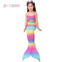 迪鲁奥（DILUAO)儿童美人鱼尾巴公主裙子服装 女童女孩美人鱼的衣服套装游泳衣