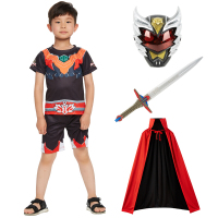 迪鲁奥(DILUAO)儿童铠甲勇士衣服短袖T恤套装演出服连体男孩男童cos服装全套童装