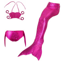 迪鲁奥(DILUAO)儿童美人鱼尾巴泳衣套装表演服装可加脚蹼美人鱼女童游泳衣