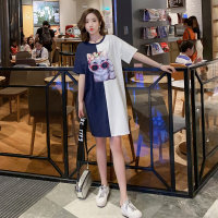 迪鲁奥(DILUAO)孕妇裙子夏天新款时尚潮妈卡通连衣裙中长款外出上衣孕妇A字裙夏 图片色