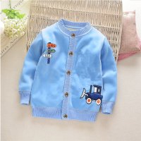 迪鲁奥(DILUAO)秋冬婴儿开衫0-4岁宝宝加绒外套毛线衣男女童上衣卡通保暖打底衫