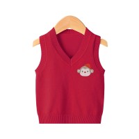 迪鲁奥(DILUAO)男童针织马甲2021春秋装新款纯棉儿童毛衣坎肩宝宝卡通上衣潮