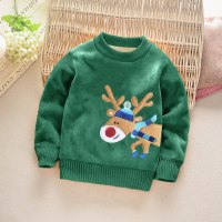 迪鲁奥(DILUAO)秋冬儿童卫衣加绒打底衫宝宝毛线衣双面绒男女童毛衣上衣