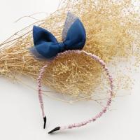 迪鲁奥(DILUAO)ALEY韩国儿童饰头饰仙仙哒进口纱质立体蝴蝶结儿童箍女童头箍 藏蓝结