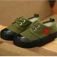 迪鲁奥(DILUAO)儿童军绿帆布鞋2021秋新款童解放鞋迷彩鞋女童学生军训复古鞋
