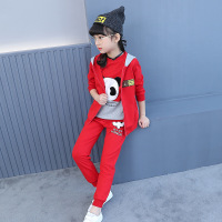 迪鲁奥(DILUAO)女童秋装2021新款时髦套装洋气童装中大童运动马甲三件套潮衣