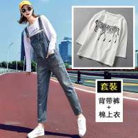 迪鲁奥(DILUAO)孕妇裤子秋冬装2021新款时尚款套装潮妈秋装冬季女秋季牛仔打底裤