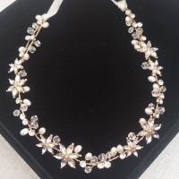 迪鲁奥(DILUAO)儿童头饰唯美水晶串珠箍花环卡子 学生服配饰 女童饰 水晶串珠饰