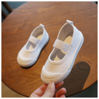 迪鲁奥(DILUAO)2021春秋新款儿童帆布鞋幼儿园室内鞋校园指定小白鞋女宝宝童鞋