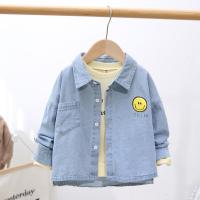 迪鲁奥(DILUAO)2021春秋款韩版儿童小童长袖洋气衬衣薄款女童牛仔衬衫外套女宝宝 H笑脸牛仔衬衫