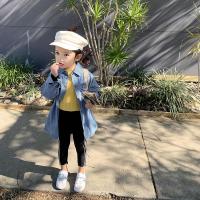 迪鲁奥(DILUAO)2021秋装新款女童牛仔衬衫百搭韩版儿童衬衣小女孩长袖上衣 牛仔蓝