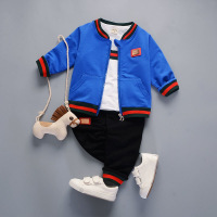 迪鲁奥(DILUAO)童装儿童套装男童女童运动服春秋款小童宝宝棉外套T恤裤子三件套0-4岁小孩衣服
