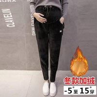 迪鲁奥(DILUAO)孕妇裤子秋季2021新款外穿时尚孕妇托腹裤秋冬季加绒加厚棉裤冬装