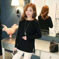 迪鲁奥(DILUAO)时尚辣妈哺乳期秋季孕妇装女圆领打底衫插肩袖喂奶衣