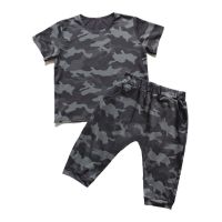 迪鲁奥(DILUAO)中大胖童新款夏季短袖T恤裤子两件套装男孩加肥加大宽松运动衣服