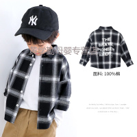 迪鲁奥(DILUAO)多多男童衬衫长袖秋格子儿童上衣纯棉2021新款春秋潮童时尚