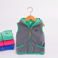 迪鲁奥（DILUAO)2021新款儿童摇粒绒马甲连帽春薄款男女童坎肩外套宝宝外穿马夹Sy