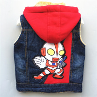 迪鲁奥(DILUAO)儿童牛仔马甲12春秋新款3男童女童小汽车4岁宝宝婴儿