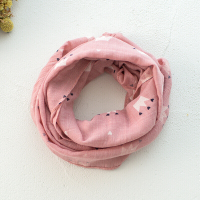 迪鲁奥(DILUAO)宝宝围巾春秋季婴幼儿脖套男童女童百搭防风保暖围巾儿童棉麻围脖 小皇冠粉色 约145*30CM|建议